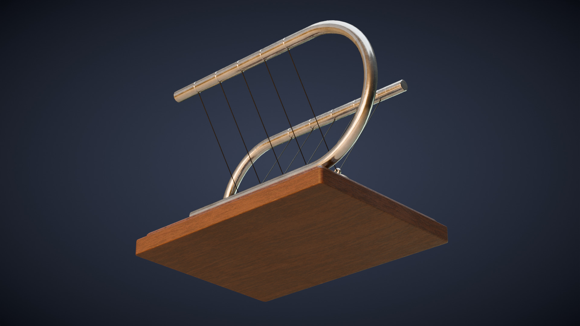 Newtons Cradle Low-poly 3D model_8