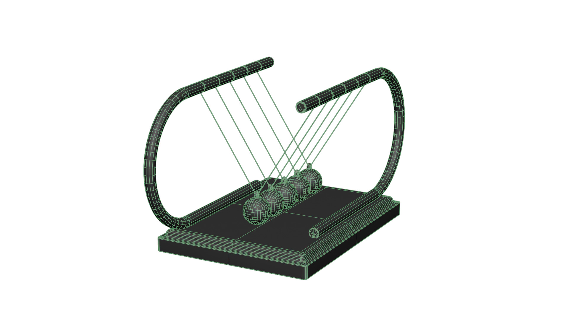 Newtons Cradle Low-poly 3D model_13