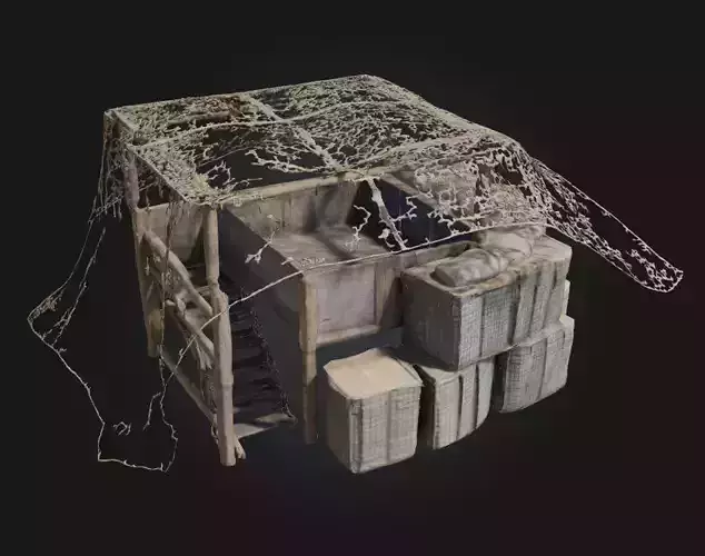 Camouflage Bunker Setup  Concealed Fortification for Tactical  3D model Camouflage Bunker Setup  Concealed Fortification for Tactical  3D model