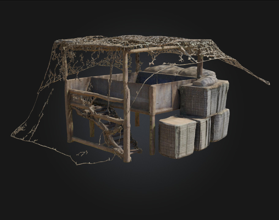 Camouflage Bunker Setup  Concealed Fortification for Tactical  3D model_4