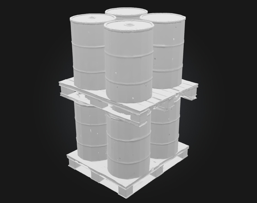 Barrels on Pallet  Hazardous Cargo for High-Stakes Scenes 3D model_8