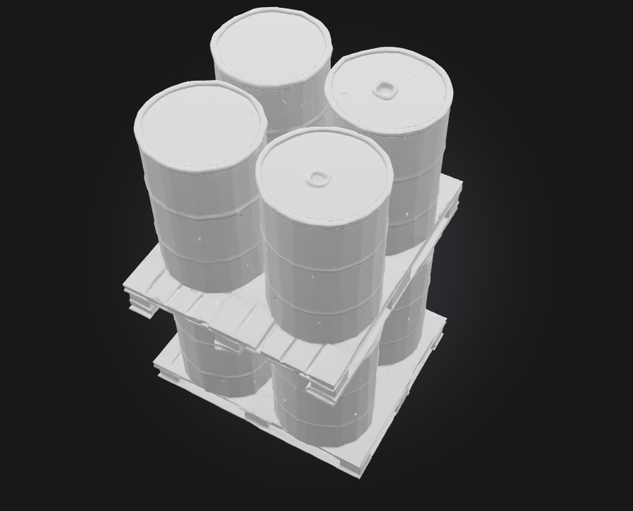Barrels on Pallet  Hazardous Cargo for High-Stakes Scenes 3D model_7