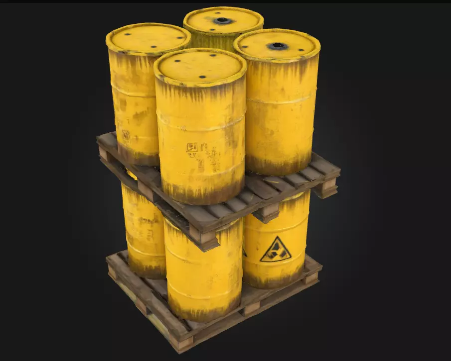 Barrels on Pallet  Hazardous Cargo for High-Stakes Scenes 3D model_0
