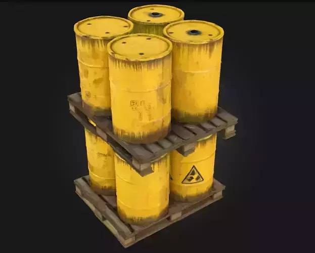 Barrels on Pallet  Hazardous Cargo for High-Stakes Scenes 3D model