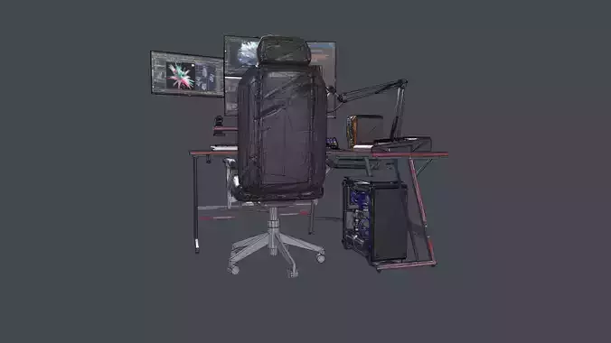 Gamer Streamer setup desk 