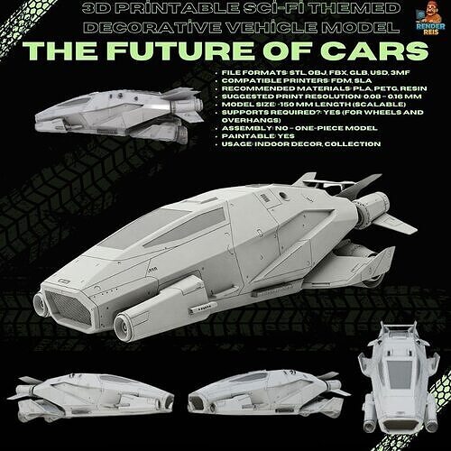 Futuristic Spacecraft  3D print model
