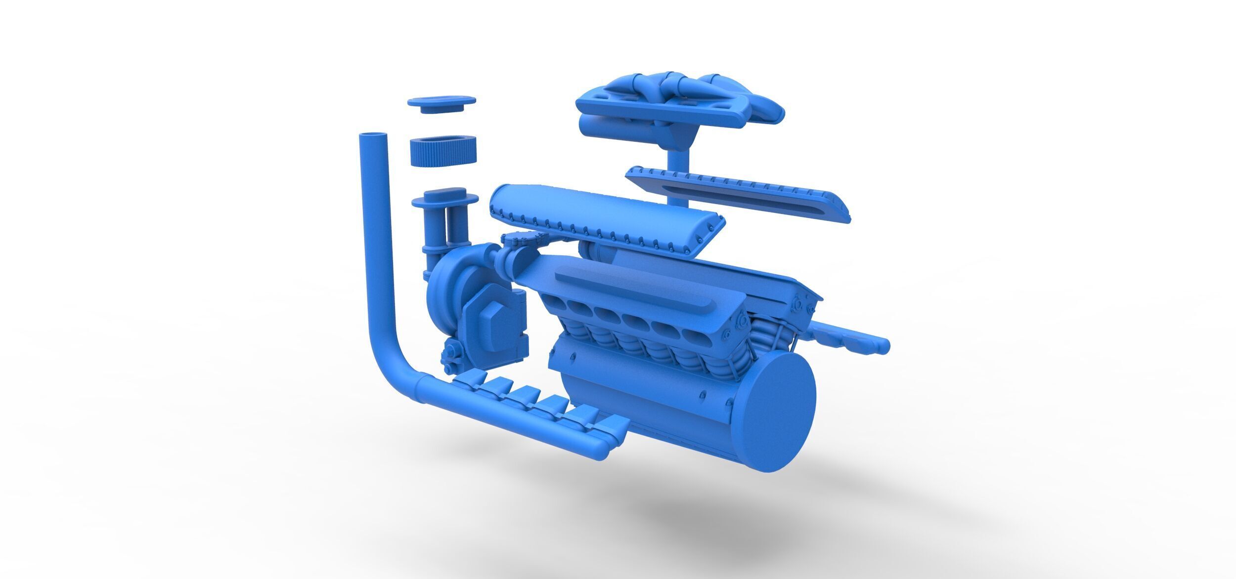 Engine V12 for pulling tractor Version 3 Scale 1 to 25 3D print model_18