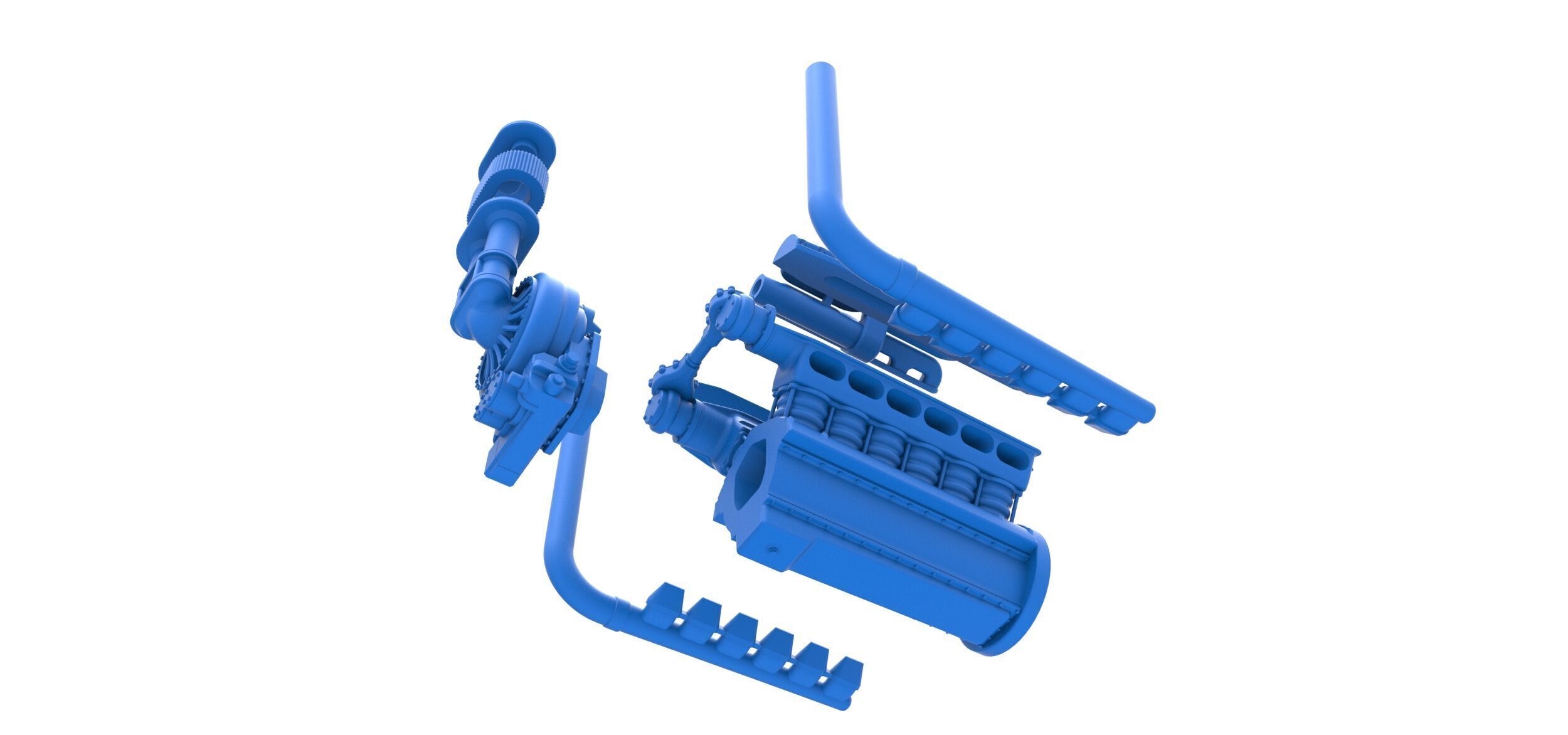 Engine V12 for pulling tractor Version 3 Scale 1 to 25 3D print model_15