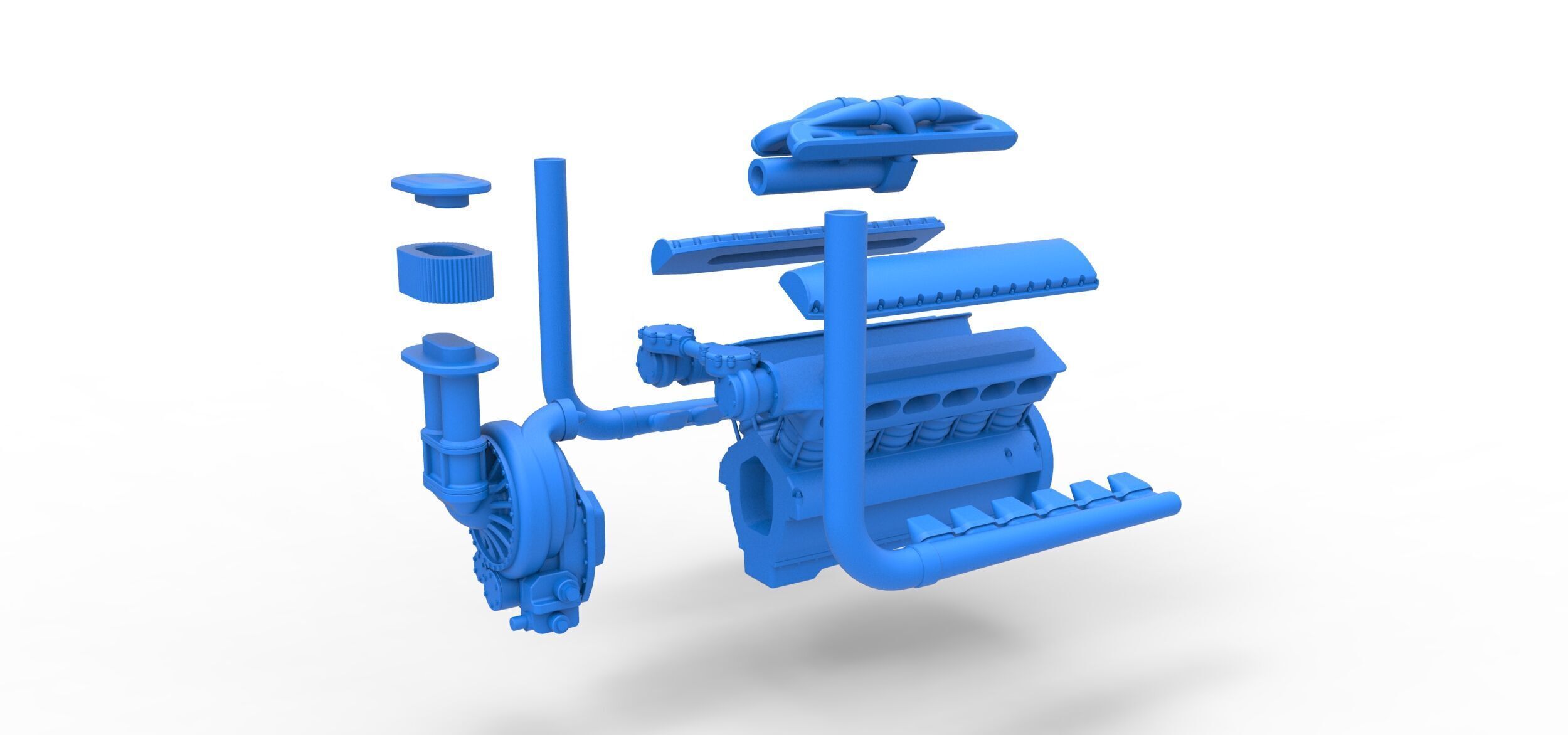 Engine V12 for pulling tractor Version 3 Scale 1 to 25 3D print model_13