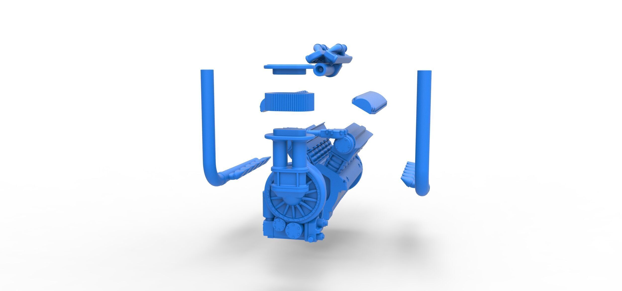 Engine V12 for pulling tractor Version 3 Scale 1 to 25 3D print model_16