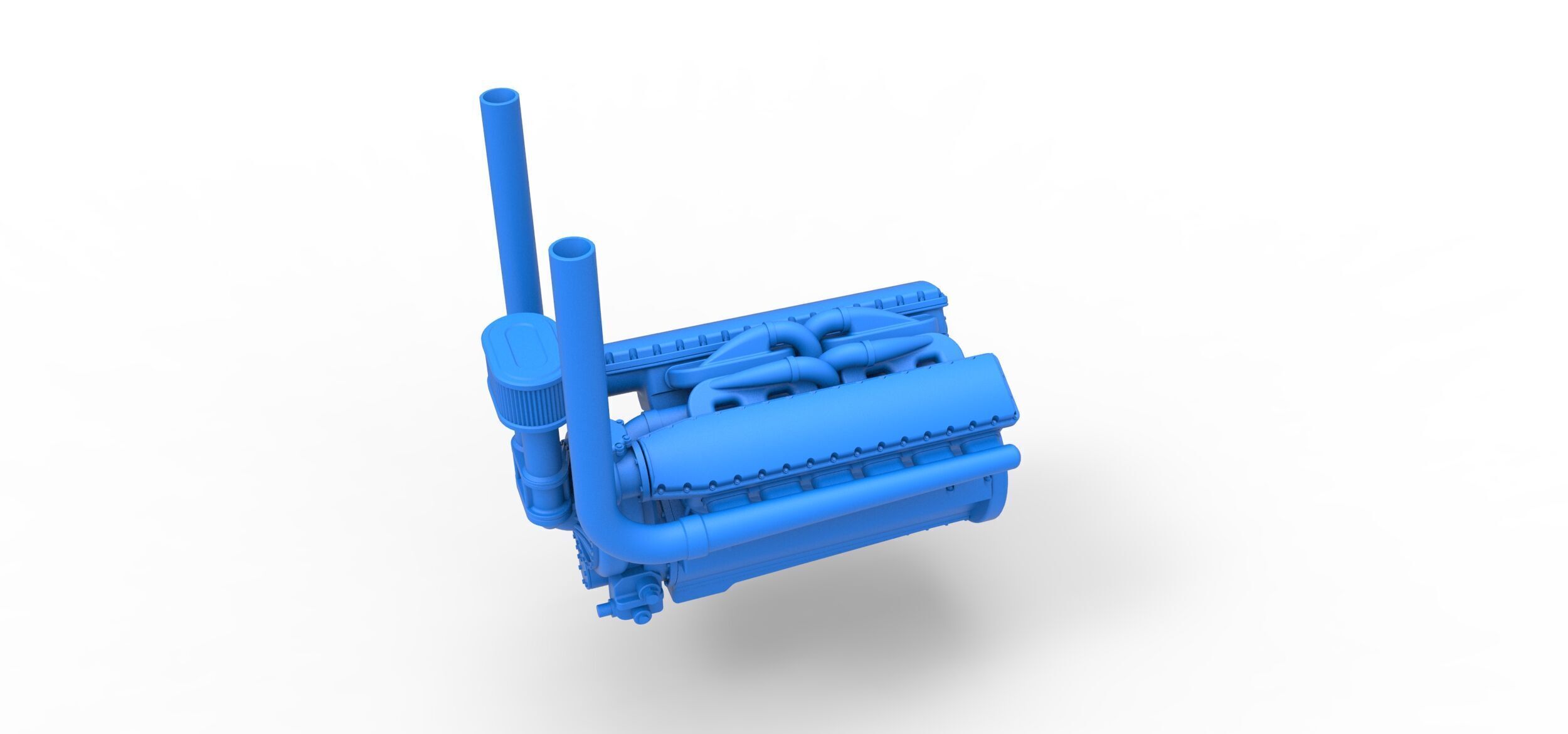 Engine V12 for pulling tractor Version 3 Scale 1 to 25 3D print model_1