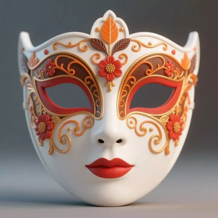 Venetian Carnival Mask Ornate Decorative 3D Print Model 3D print model_0