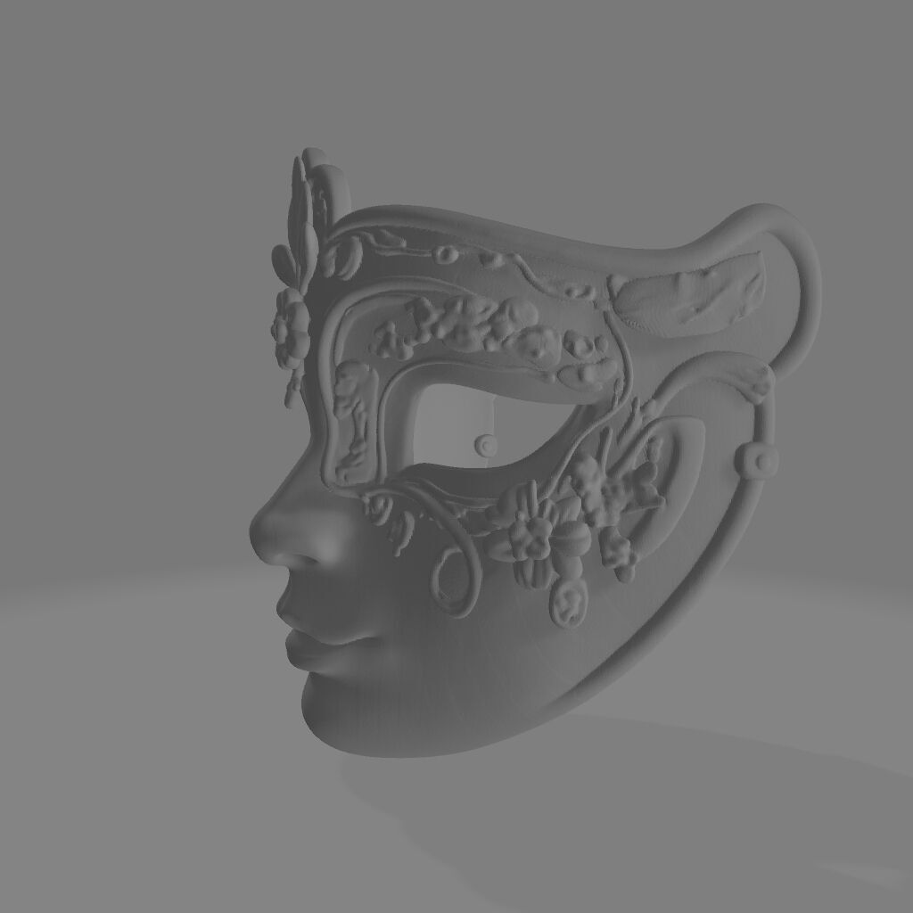Venetian Carnival Mask Ornate Decorative 3D Print Model 3D print model_2