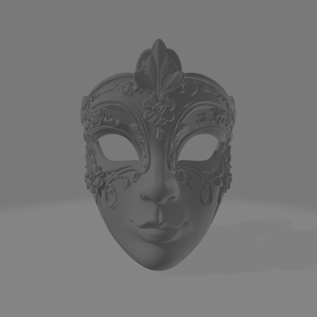 Venetian Carnival Mask Ornate Decorative 3D Print Model 3D print model_1