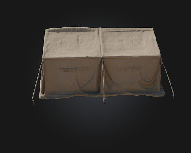 Canvas Shelter  Lightweight Cover for Field Camps and Survival  3D model 7