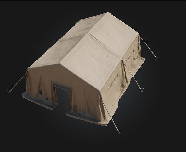 Canvas Shelter  Lightweight Cover for Field Camps and Survival  3D model 5