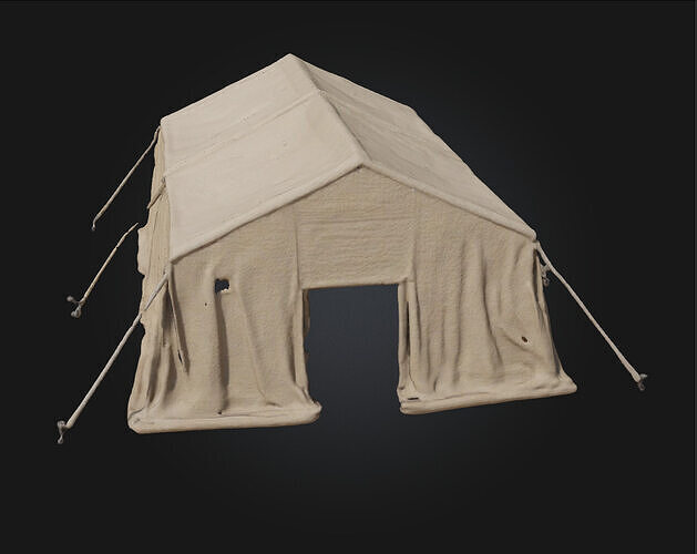 Canvas Shelter  Lightweight Cover for Field Camps and Survival  3D model 3