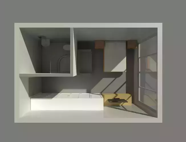 Simple room by REVIT 25R01 3D model