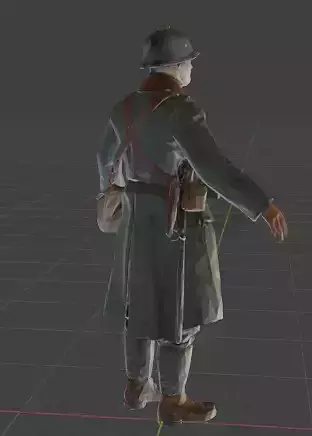french soldier Low-poly 3D model