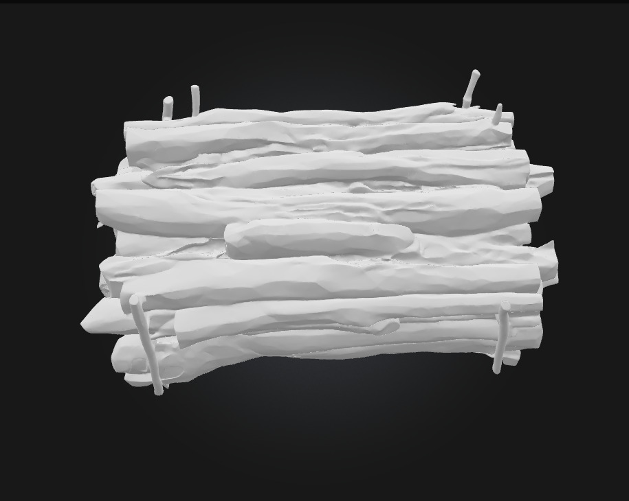 Logs on a Rack Rustic Firewood Storage for Natural Scenes 3D model_10