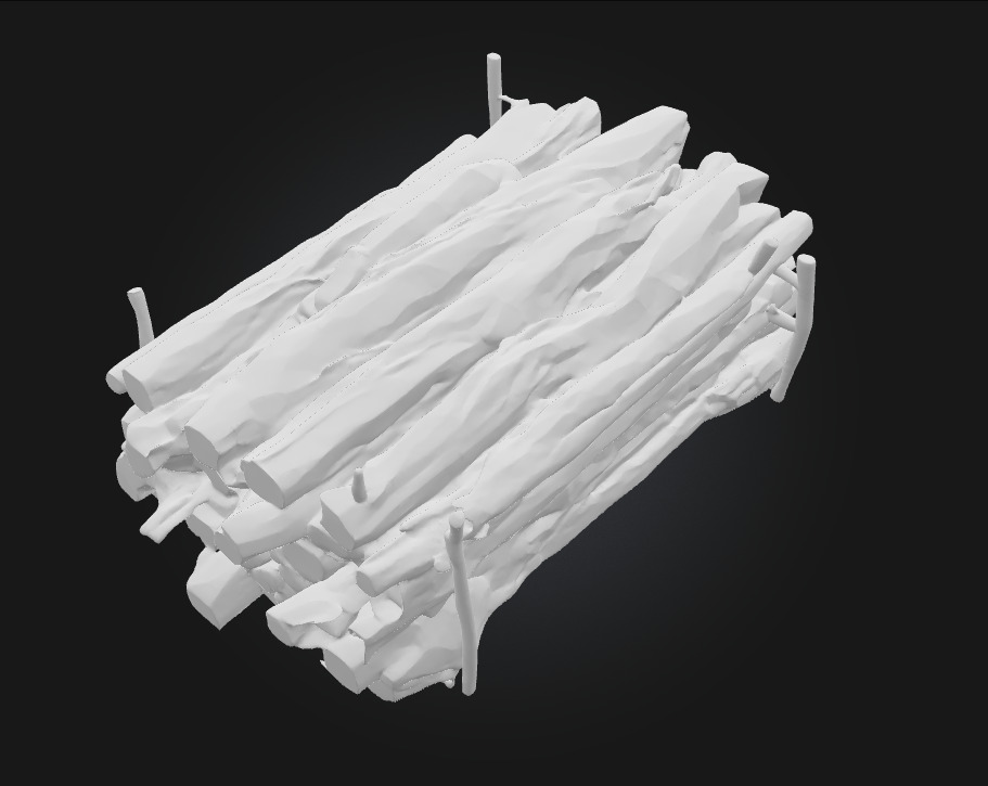 Logs on a Rack Rustic Firewood Storage for Natural Scenes 3D model_8