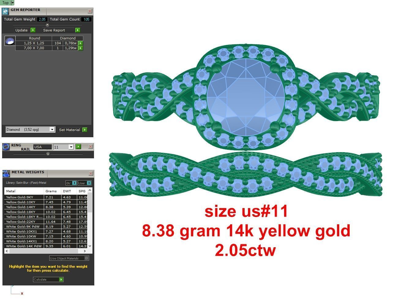 Ring 1055 double type 3D print model_2
