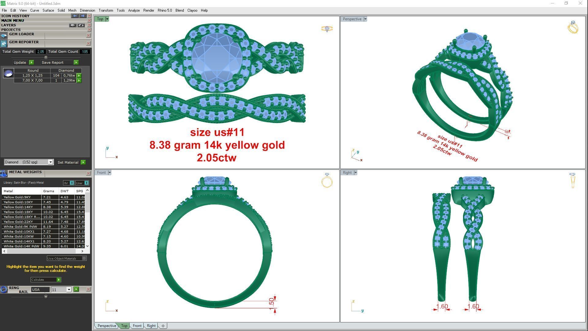 Ring 1055 double type 3D print model_1