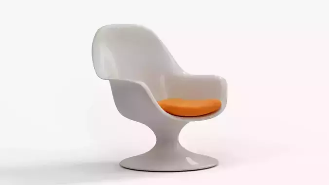 Curved Silhouette Accent Chair - Customizable Colors  3D model