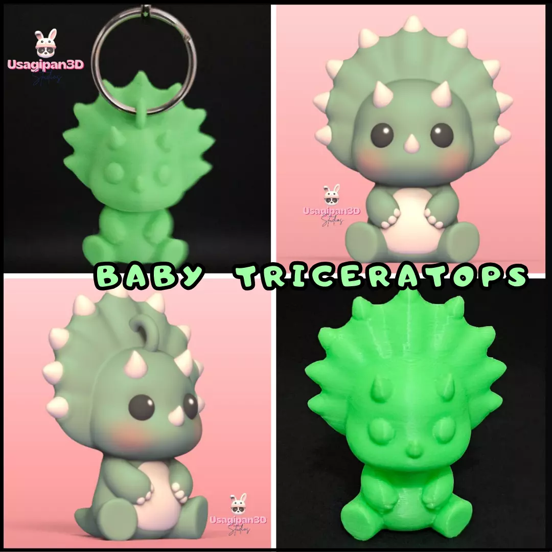 Baby Triceratops 3D print model_0