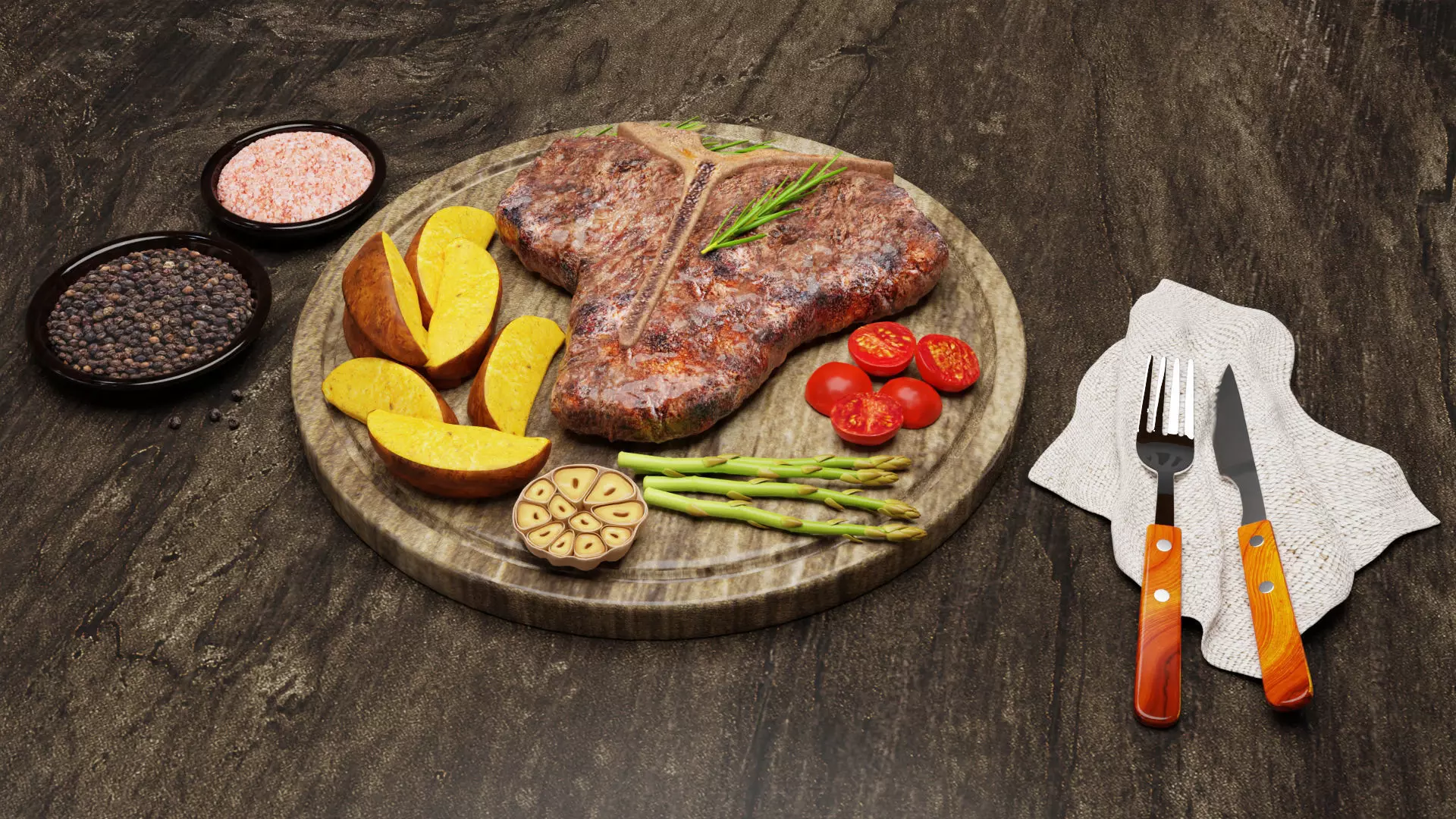 T-Bone Steak 001 3D model_0