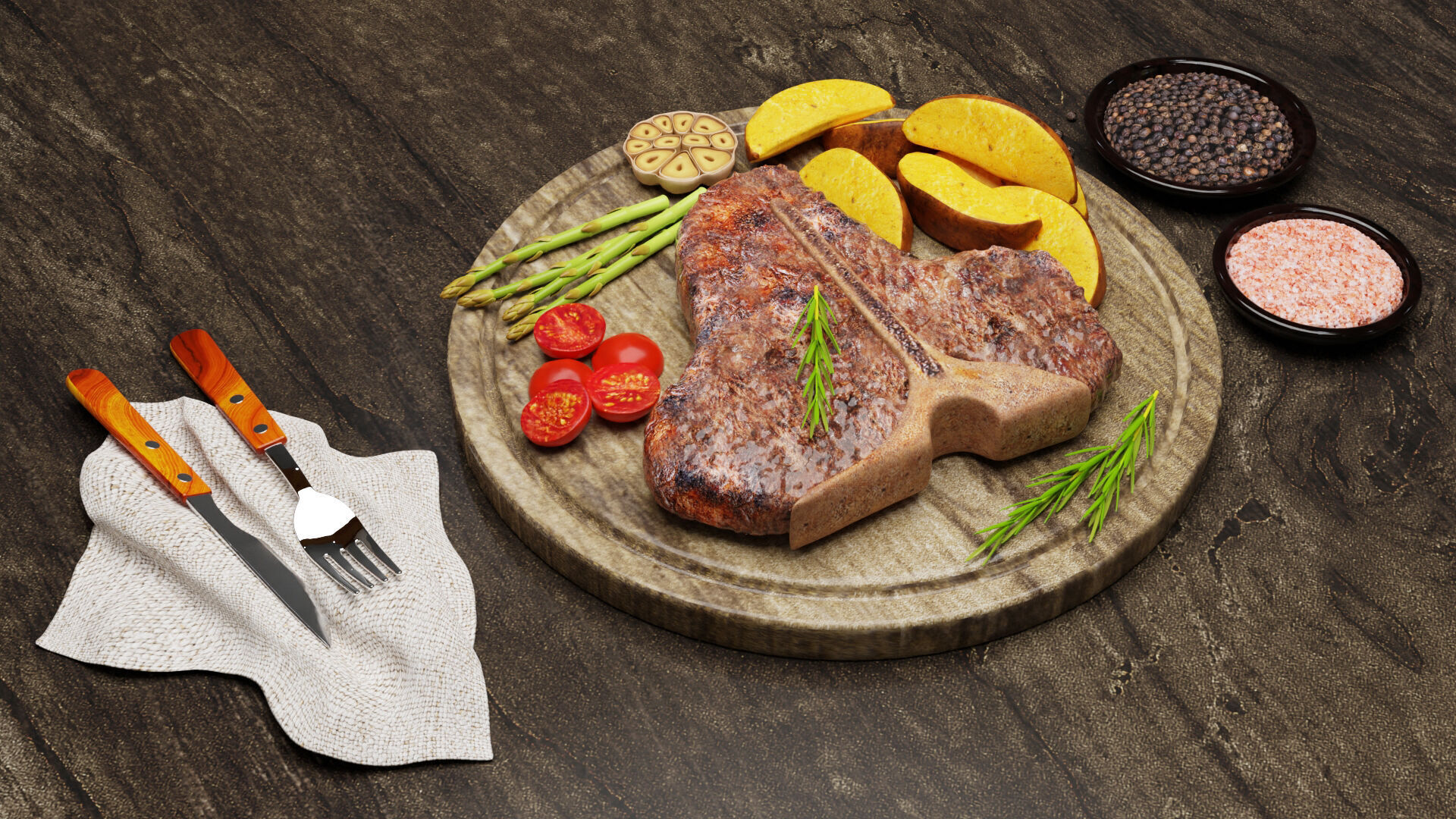 T-Bone Steak 001 3D model_4