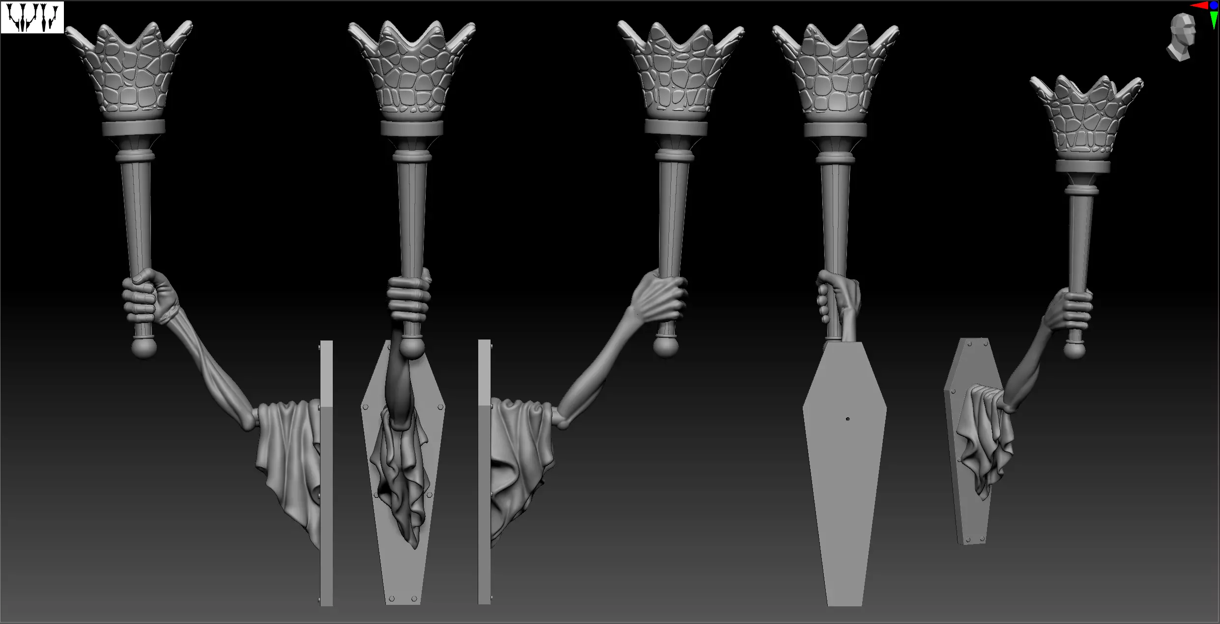 Haunted Mansion Wall Torch 3D print model_0