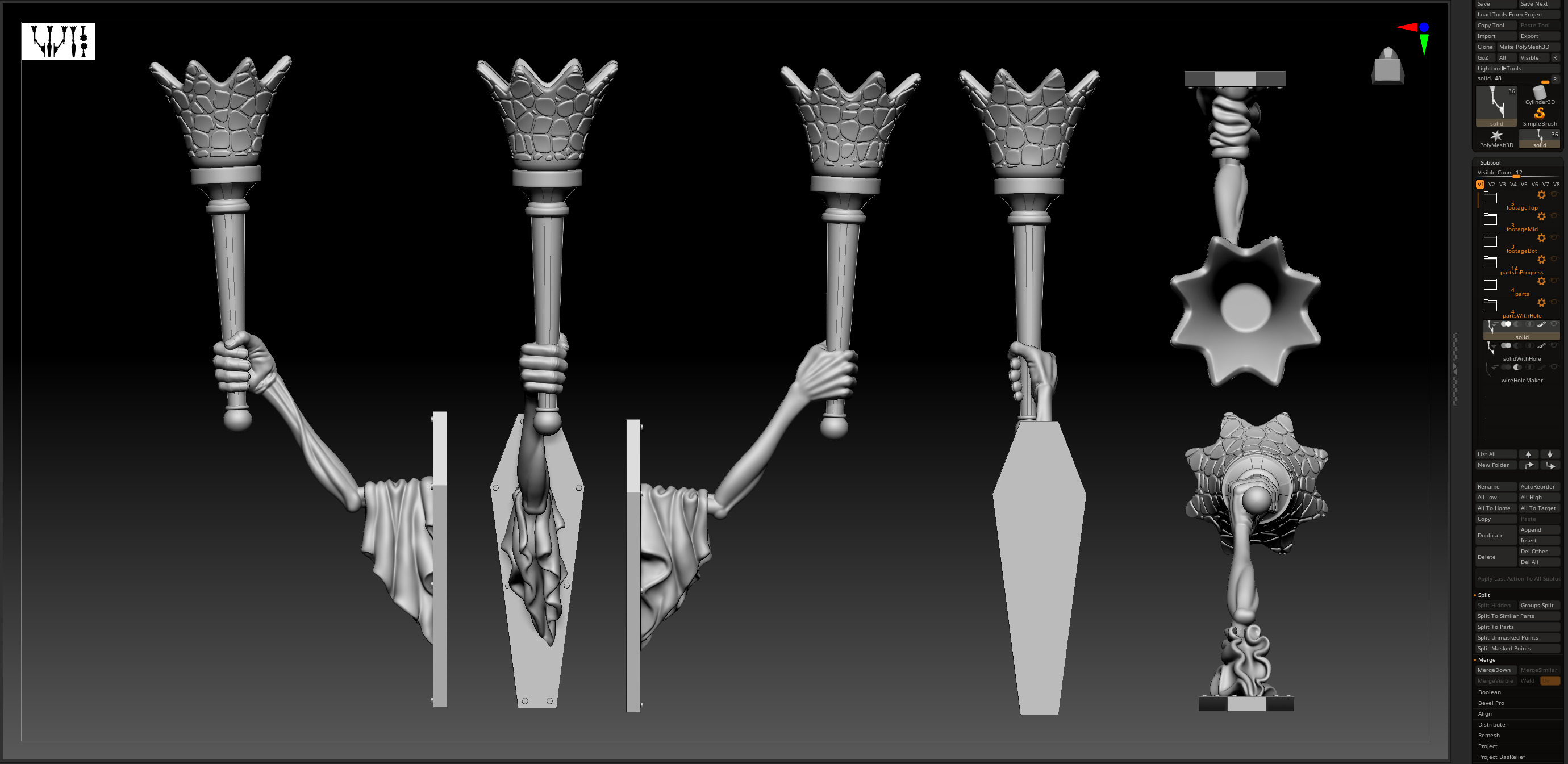 Haunted Mansion Wall Torch 3D print model_1