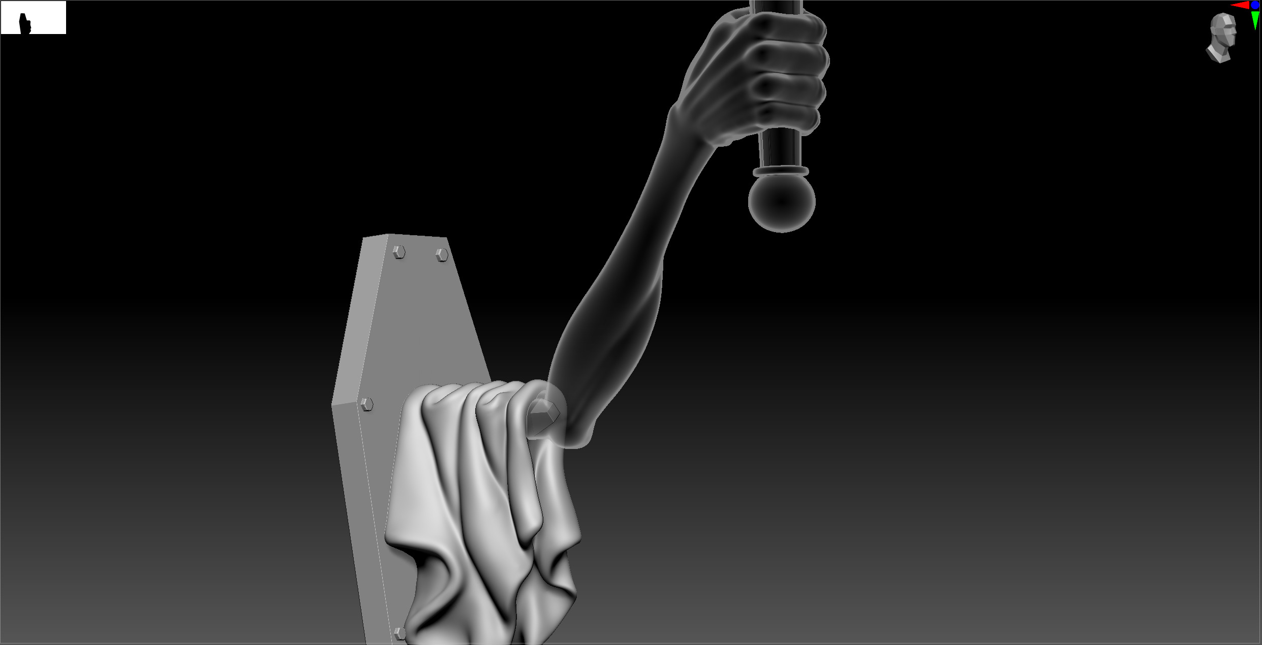Haunted Mansion Wall Torch 3D print model_3