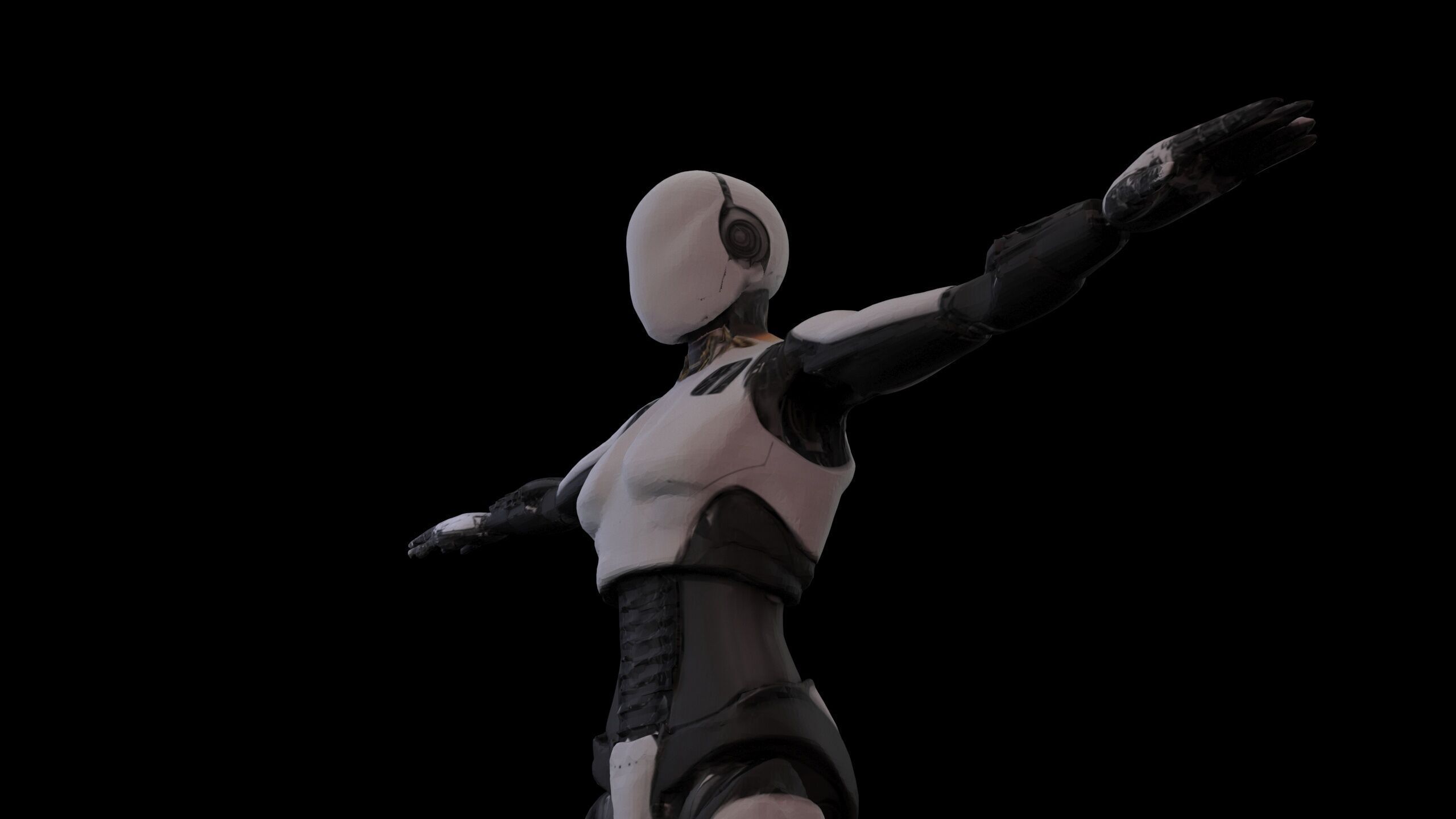 Female Robot 3D Model Free Download Free low-poly 3D model_11