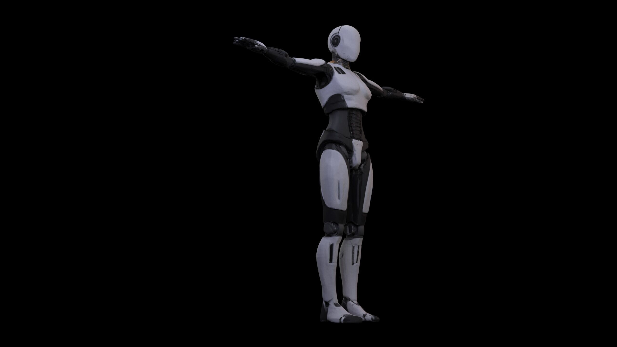 Female Robot 3D Model Free Download Free low-poly 3D model_8