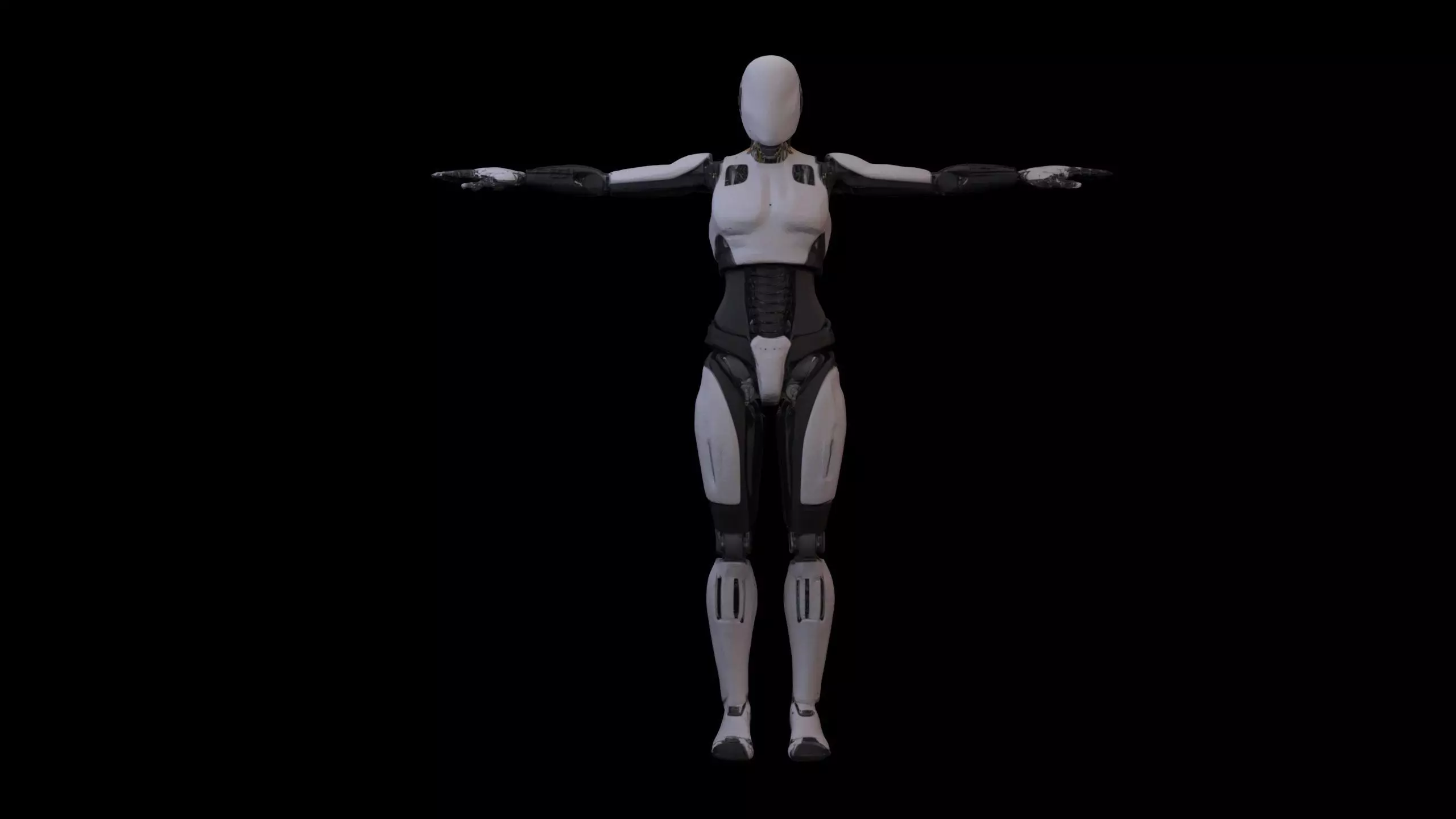 Female Robot 3D Model Free Download Free low-poly 3D model_0
