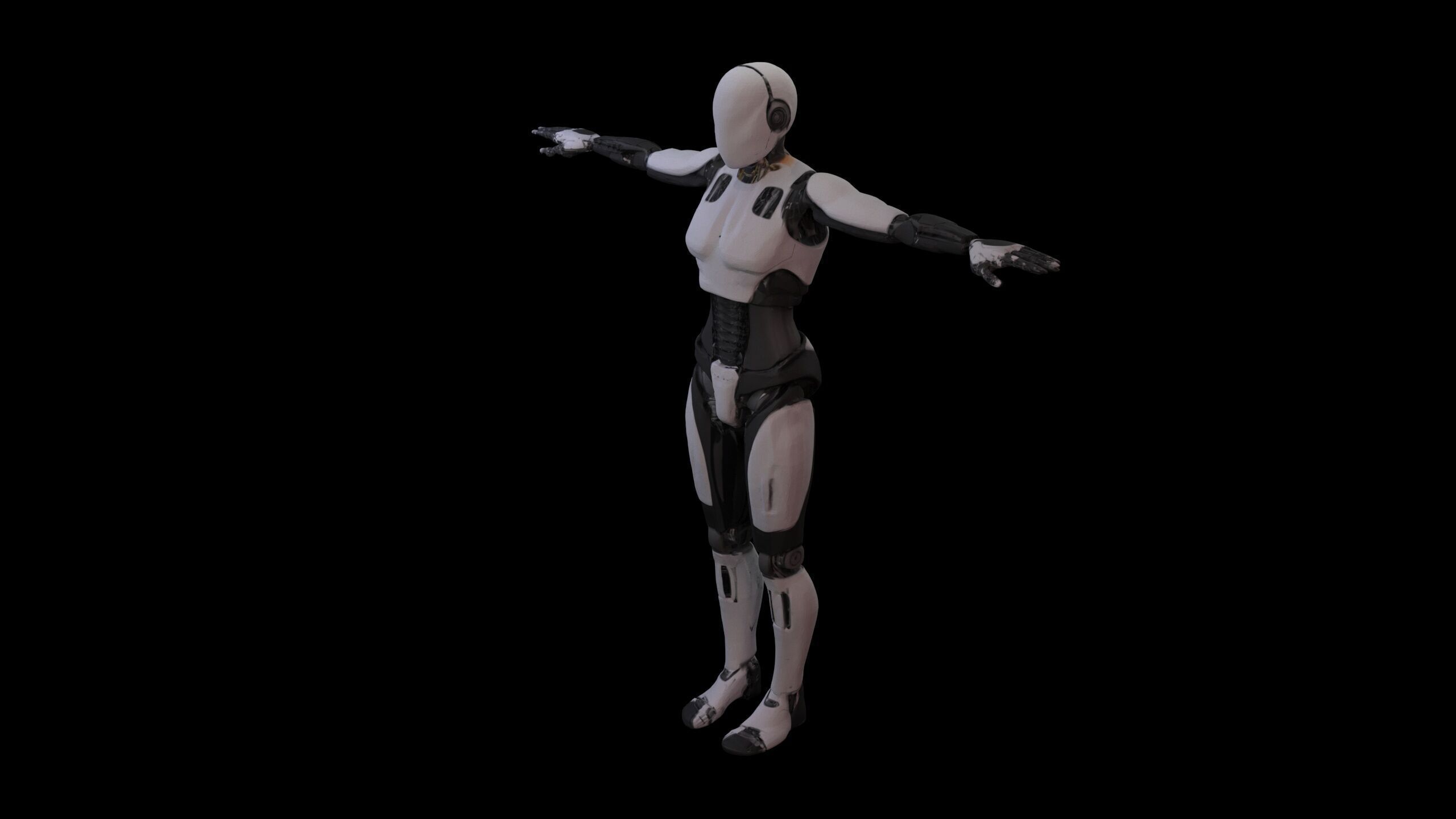 Female Robot 3D Model Free Download Free low-poly 3D model_4