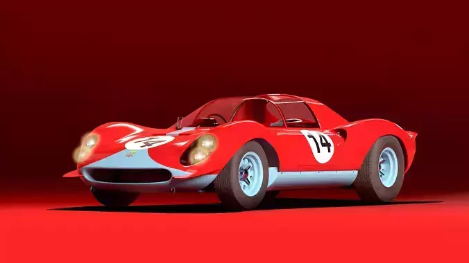 Ferrari Dino Low Poly Game Ready 3D Model PBR Full Interior Low-poly 3D model Ferrari Dino Low Poly Game Ready 3D Model PBR Full Interior Low-poly 3D model