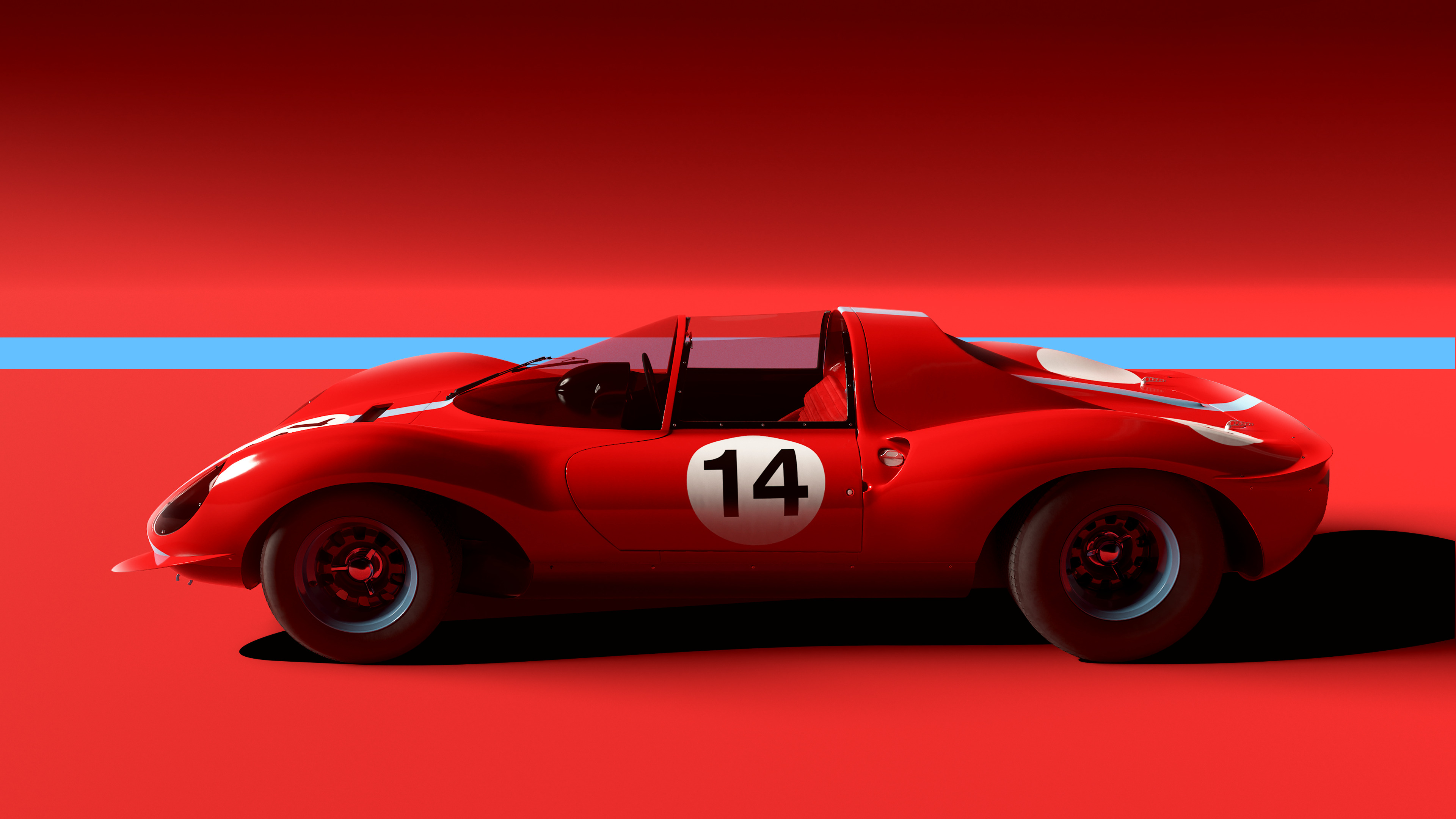 Ferrari Dino Low Poly Game Ready 3D Model PBR Full Interior Low-poly 3D model_3