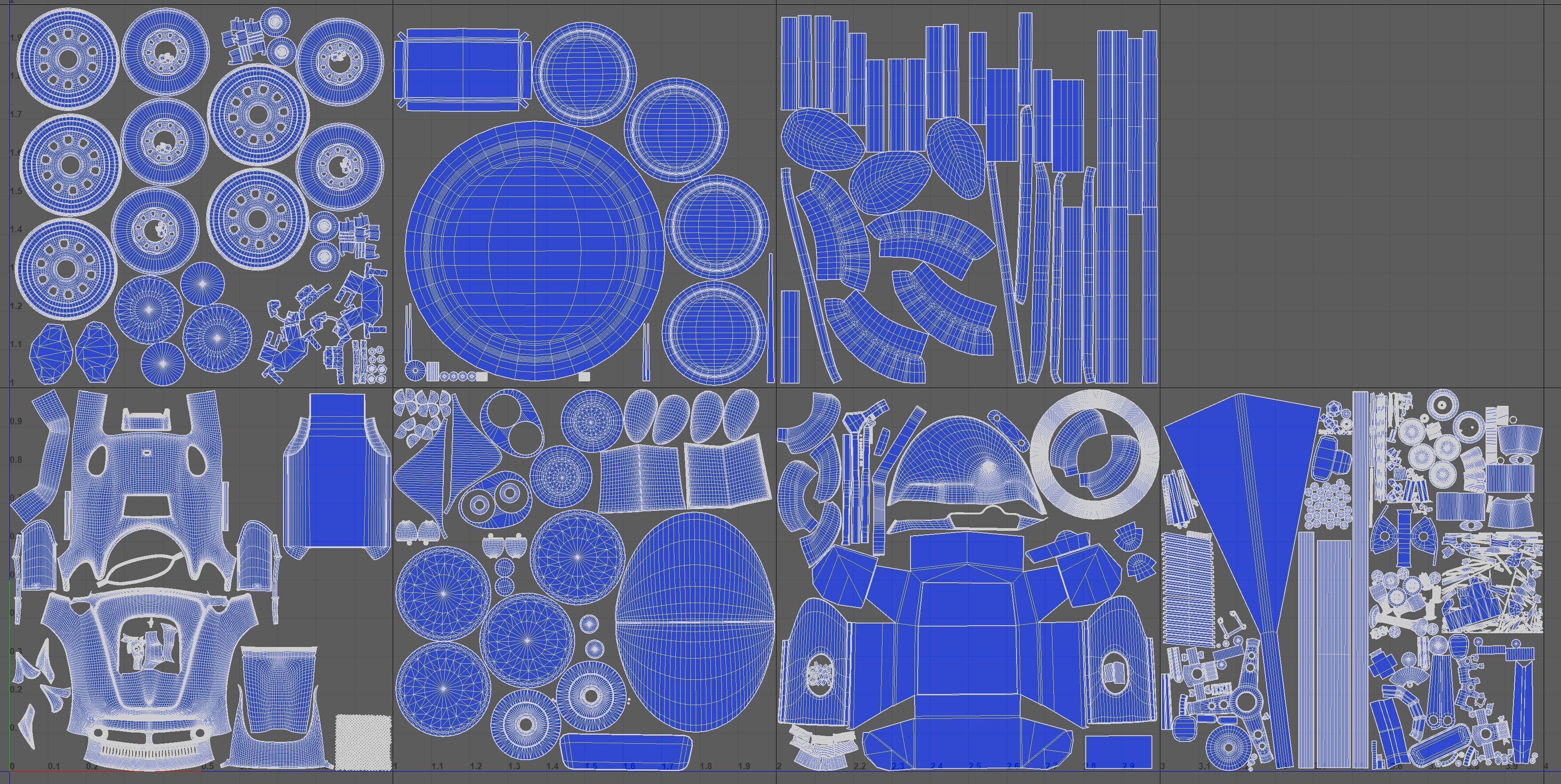 Ferrari Dino Low Poly Game Ready 3D Model PBR Full Interior Low-poly 3D model_11