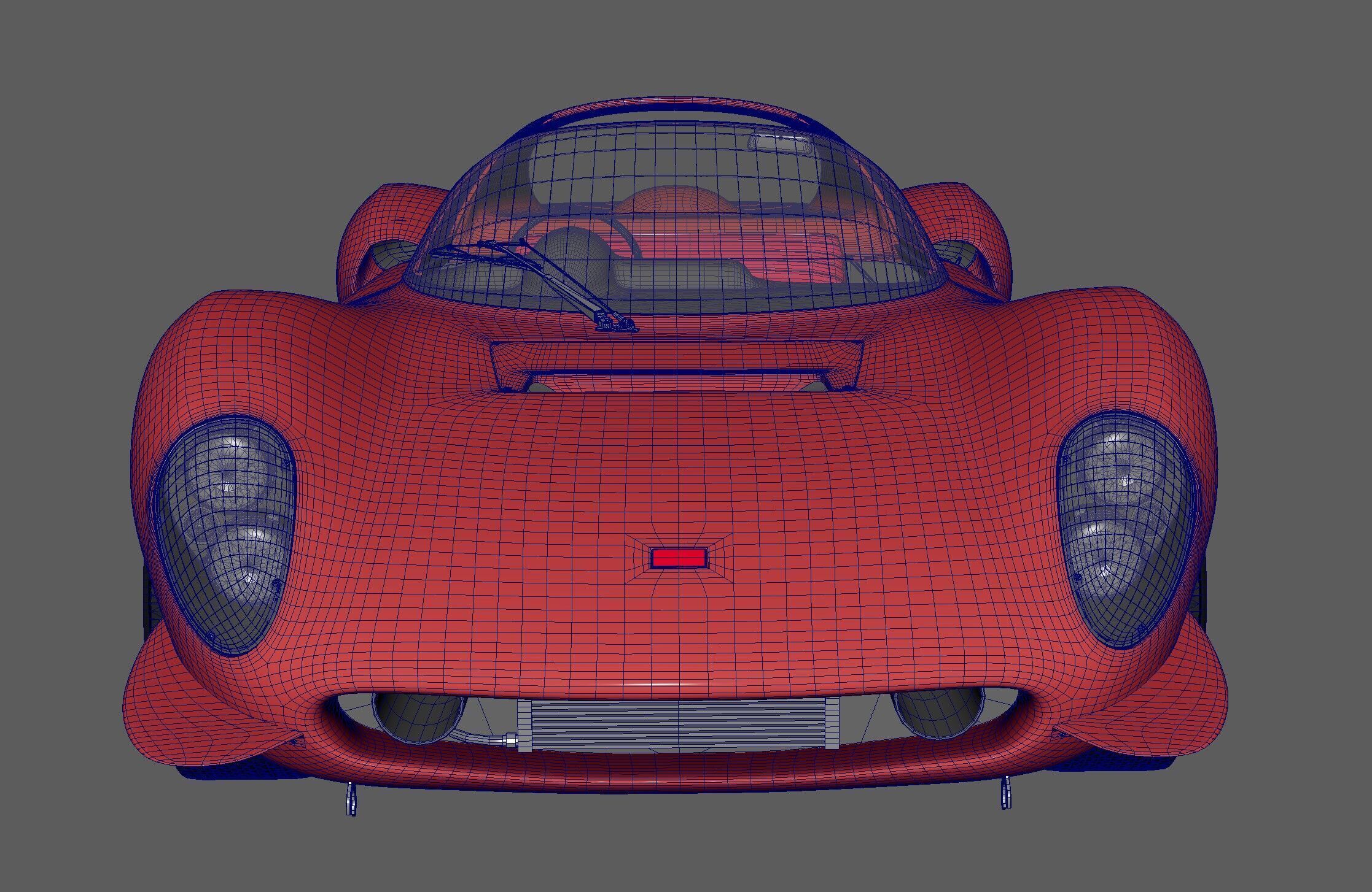Ferrari Dino Low Poly Game Ready 3D Model PBR Full Interior Low-poly 3D model_9
