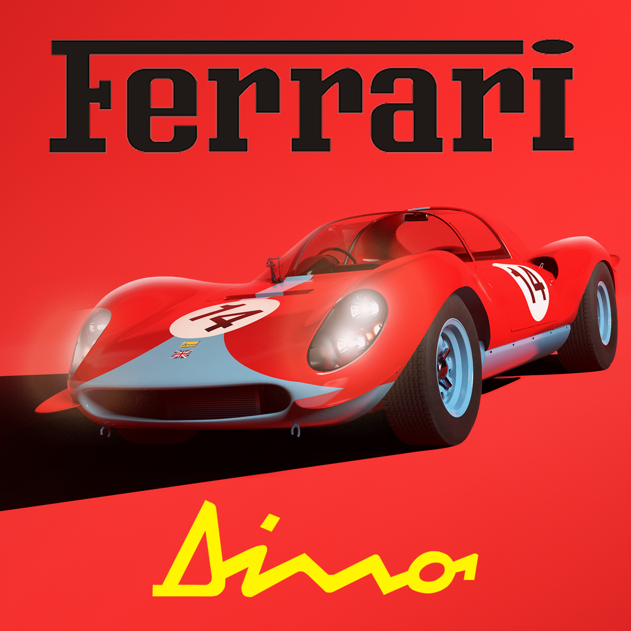 Ferrari Dino Low Poly Game Ready 3D Model PBR Full Interior Low-poly 3D model_12