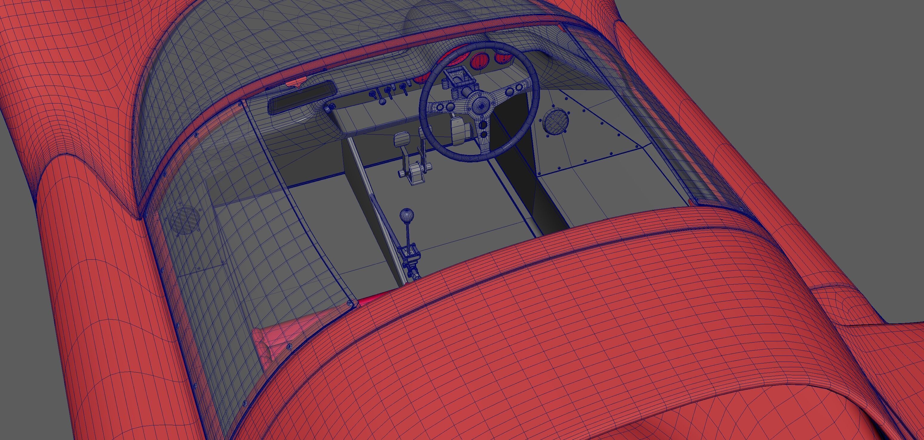 Ferrari Dino Low Poly Game Ready 3D Model PBR Full Interior Low-poly 3D model_8