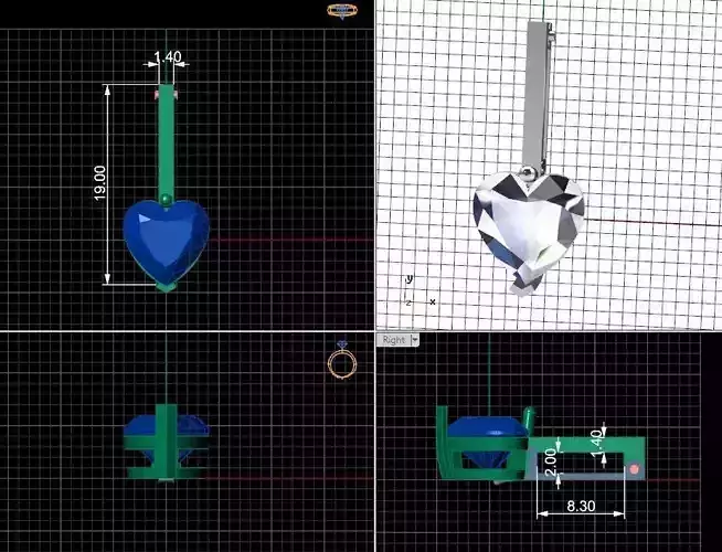 Heart pendant for choker