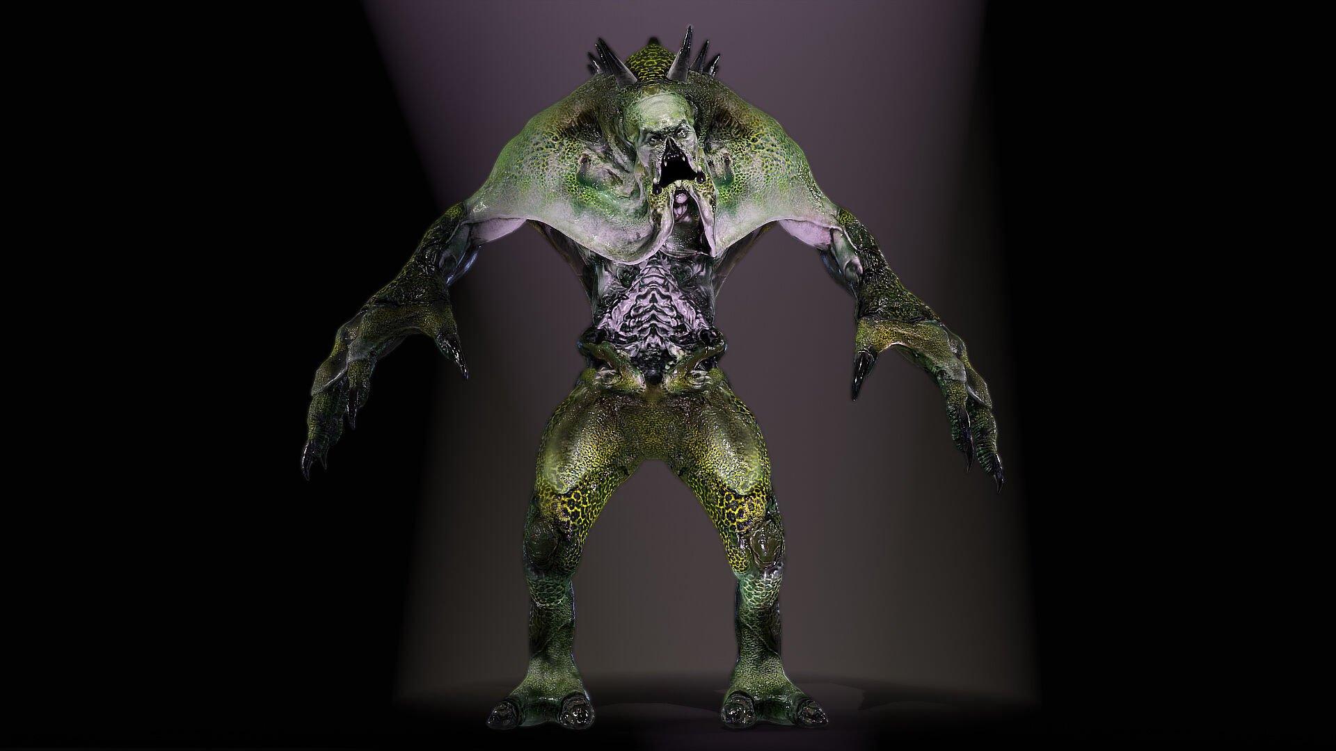 Sci-Fi Monster Scull Low-poly 3D model_8