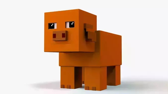 Minecraft Warm Pig Low-poly 3D model