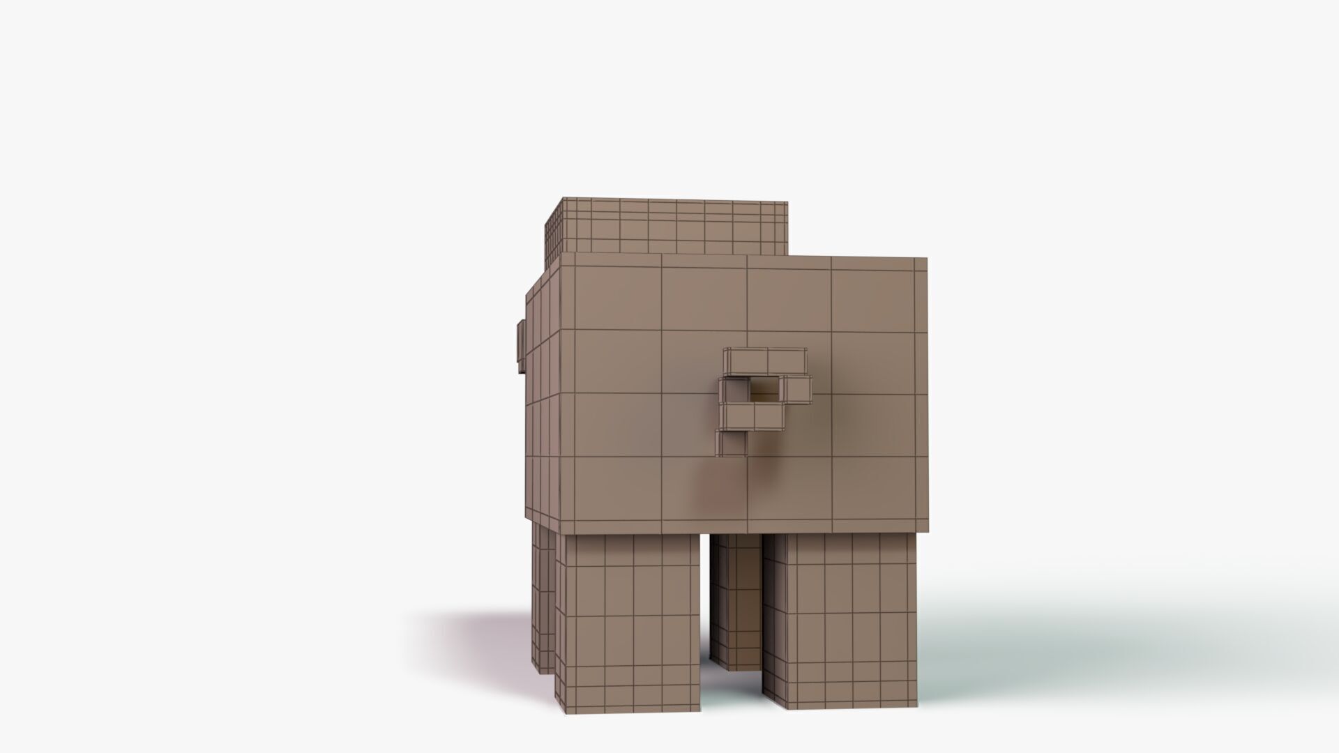 Minecraft Warm Pig Low-poly 3D model_9