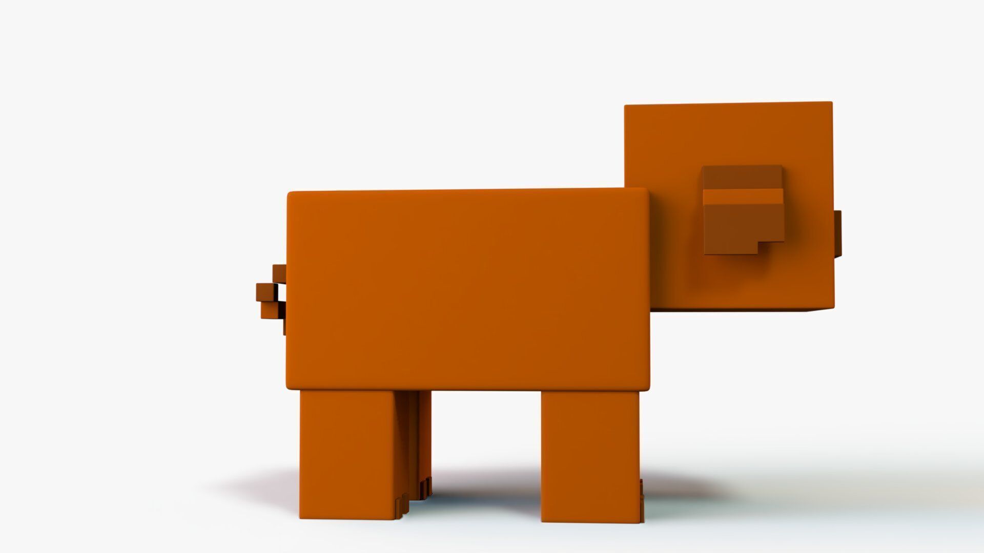 Minecraft Warm Pig Low-poly 3D model_2