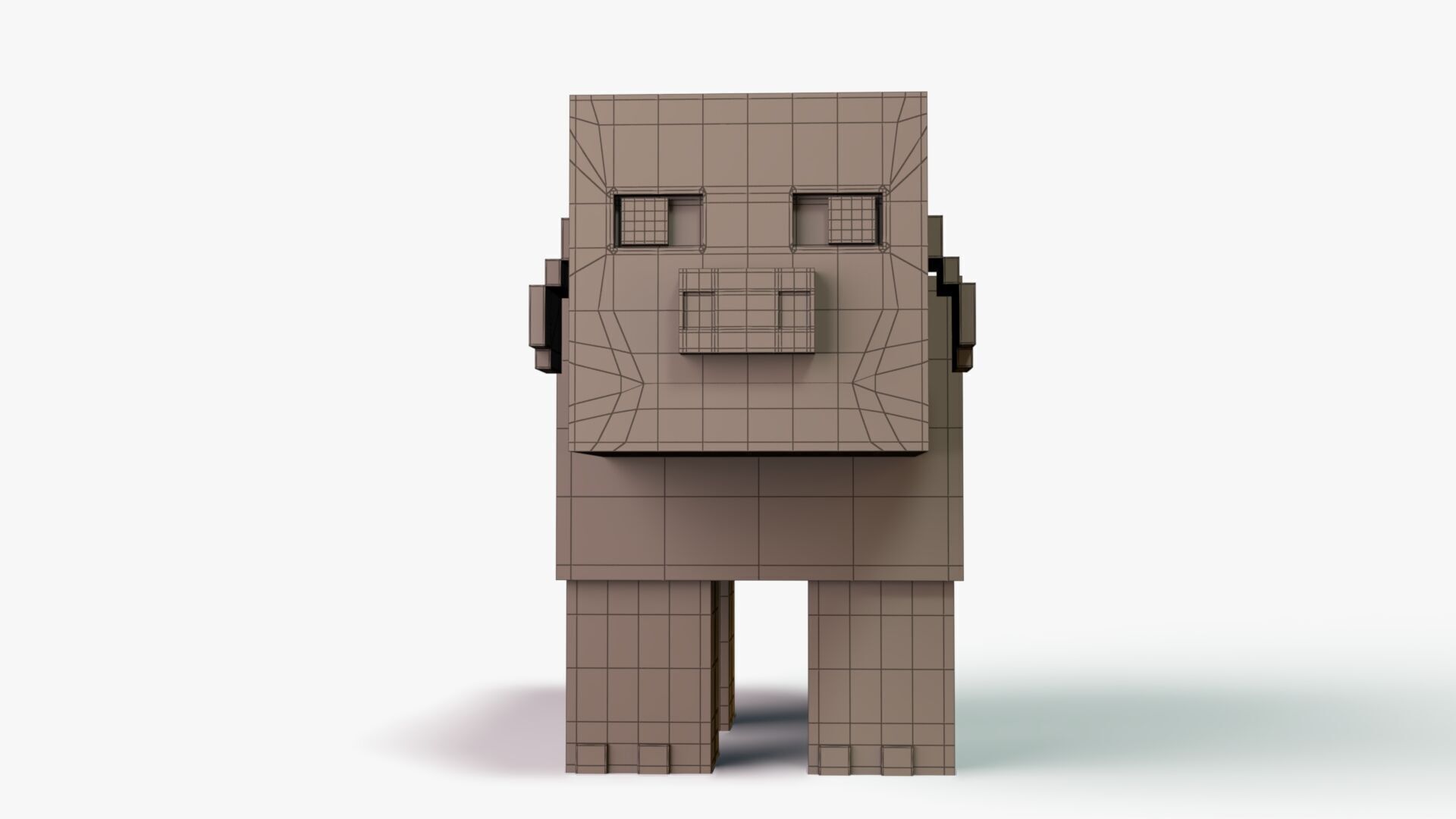 Minecraft Warm Pig Low-poly 3D model_13